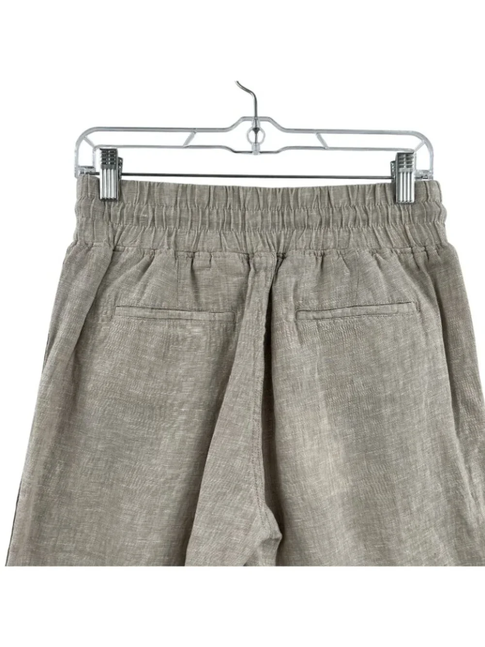 Quince 100% European Linen Wide Leg Cropped Pants Flax Womens Small Coastal NWT
